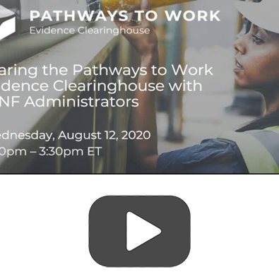Sharing the Pathways to Work Evidence Clearinghouse with TANF Administrators