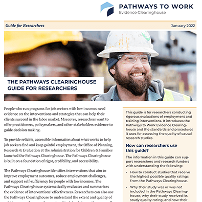 Download The Pathways Clearinghouse Guide for Researchers