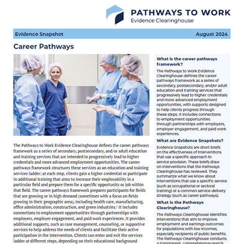 Download Career Pathways Evidence Snapshot