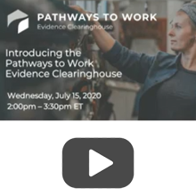 Introducing the Pathways to Work Evidence Clearinghouse: Launch Event Recording